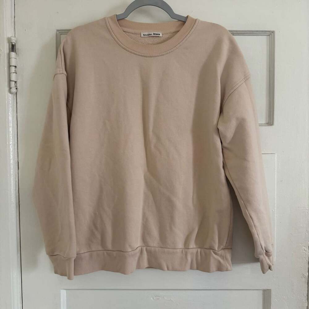 Reformation Jeans Beige Crewneck Sweatshirt